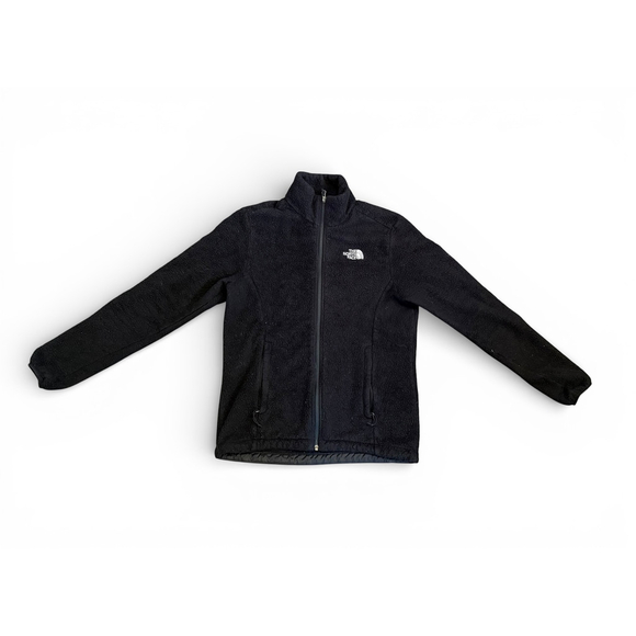 The North Face Women's Black Sherpa Fleece Jacket Full Zip Embroidere Logo Sz M - Picture 8 of 9